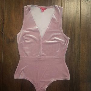 Guess Pink Velvet Bodysuit
